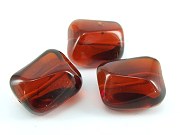 Glasperlen Nuggets bernstein-rot von Aperlea
