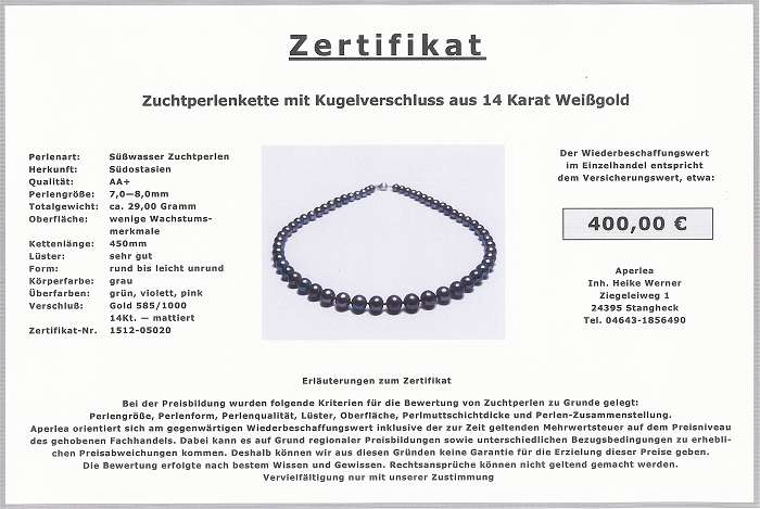 Zuchtperlen Collier - Aperlea