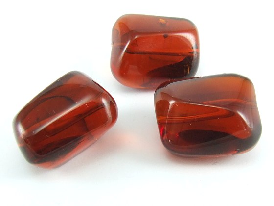 Glasperlen Nuggets bernstein-rot von Aperlea