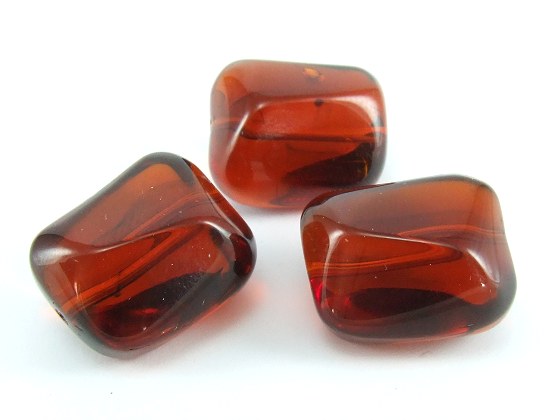 Glasperlen Nuggets bernstein-rot von Aperlea