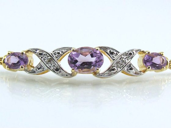 Silberarmband Amethyst von Aperlea