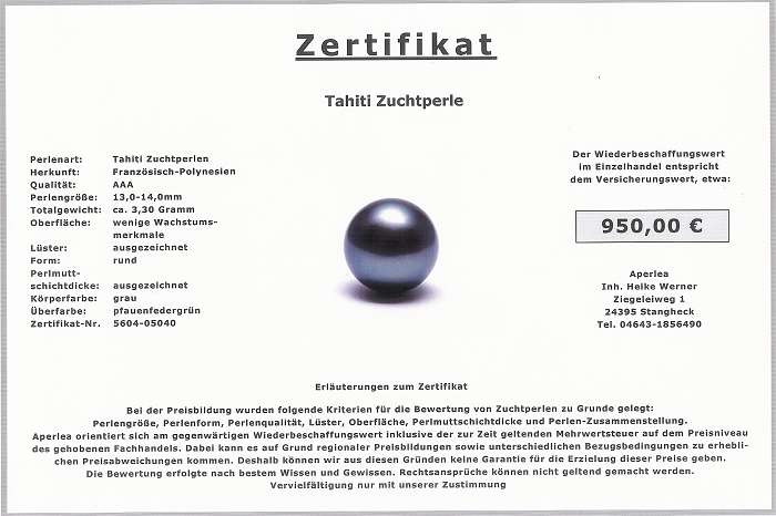 Tahiti Zuchtperle - Aperlea